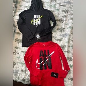 NWT Nike 3BRAND by Russell Wilson "All In" hoodie and long sleeve t-shirt